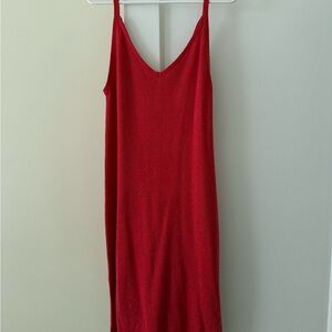 Red sweater dress